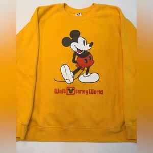 Walt Disney World Mickey Mouse Crewneck Sweatshirt Yellow Adult Unisex XXL